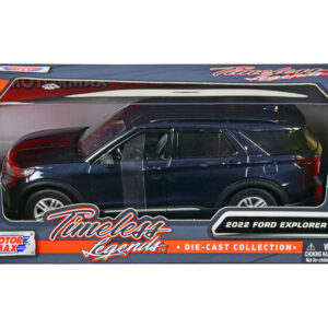 2022 Ford Explorer XLT Dark Blue Metallic "Timeless Legends" Series 1/24 Diecast Model Car by Motormax
