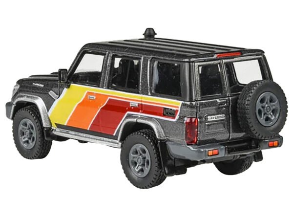 2014 Toyota Land Cruiser LC76 "TRD Livery" Gray Metallic with Stripes 1/64 Diecast Model Car by Paragon Models