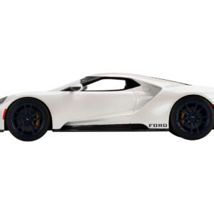 Ford GT "1964 Prototype Heritage Edition" White with Dark Blue Hood and Stripe 1/18 Model Car by Top Speed
