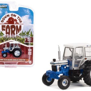 1989 Ford 7610 Silver Jubilee Tractor Silver and Blue with White Top "Down on the Farm" Series 7 1/64 Diecast Model Cars by Greenlight