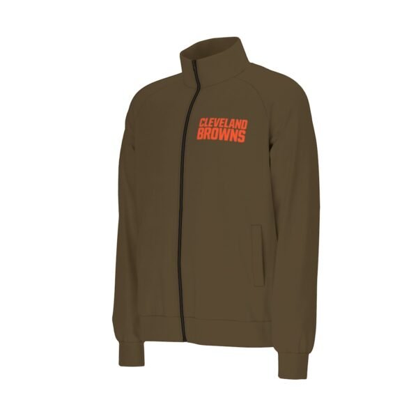 Cleveland Browns Men's Raglan-Sleeve Stand Collar Jacket - Image 3