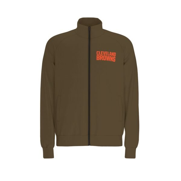 Cleveland Browns Men's Raglan-Sleeve Stand Collar Jacket - Image 2