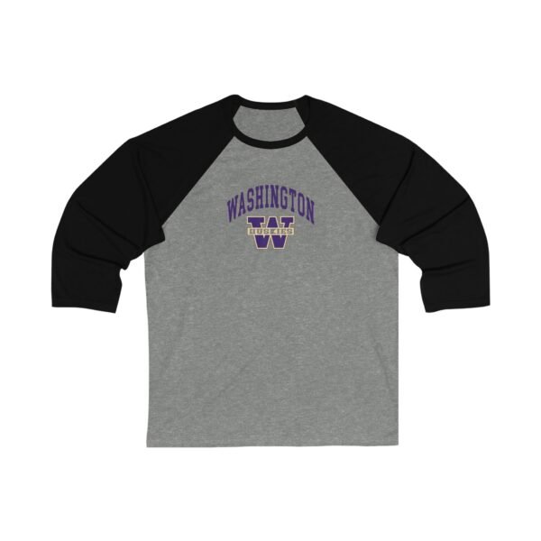 Washington Huskies Unisex 3/4 Sleeve Baseball Tee - Image 3