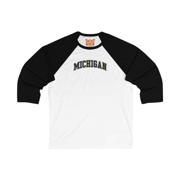 Michigan Wolverines Unisex 3/4 Sleeve Baseball Tee - Image 3