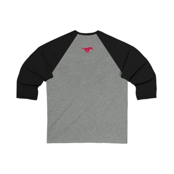 SMU Mustangs Unisex 34 Sleeve Baseball Tee - Image 2
