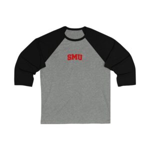 SMU Mustangs Unisex 34 Sleeve Baseball Tee