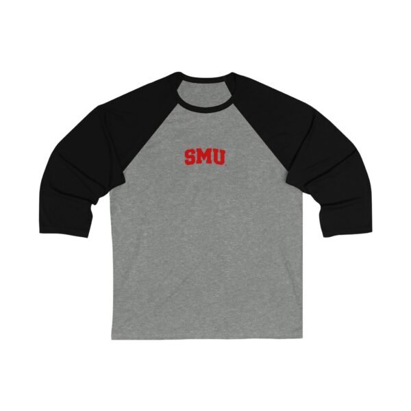 SMU Mustangs Unisex 34 Sleeve Baseball Tee