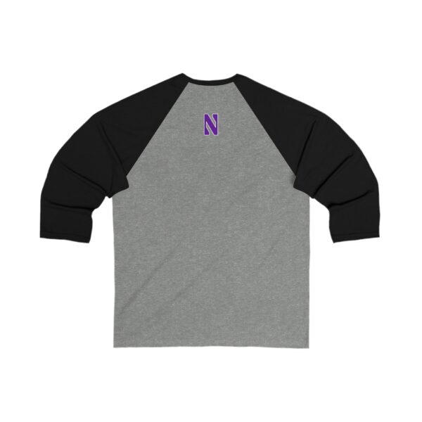 Northwestern Wildcats Unisex 3/4 Sleeve Baseball Tee - Image 2