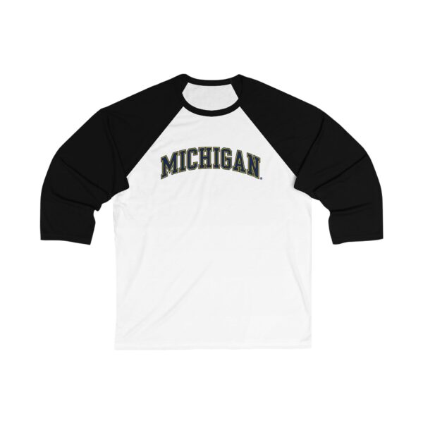 Michigan Wolverines Unisex 3/4 Sleeve Baseball Tee - Image 3