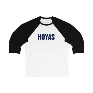 Georgetown Hoyas Unisex 3/4 Sleeve Baseball Tee
