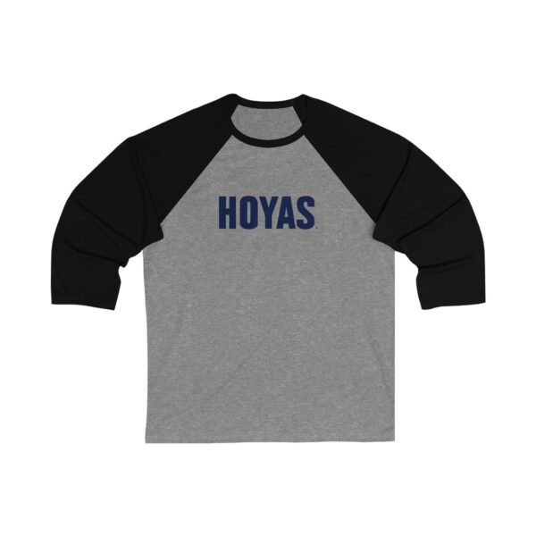 Georgetown Hoyas Unisex 3/4 Sleeve Baseball Tee - Image 3