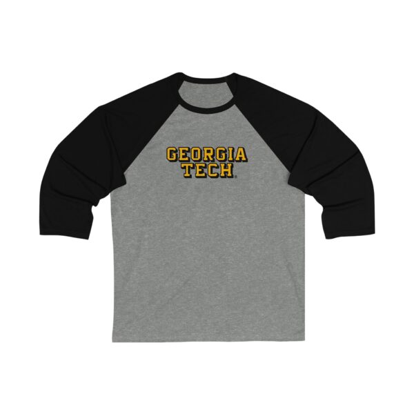 Georgia Tech Yellow Jackets Unisex 3/4 Sleeve Baseball Tee - Image 3