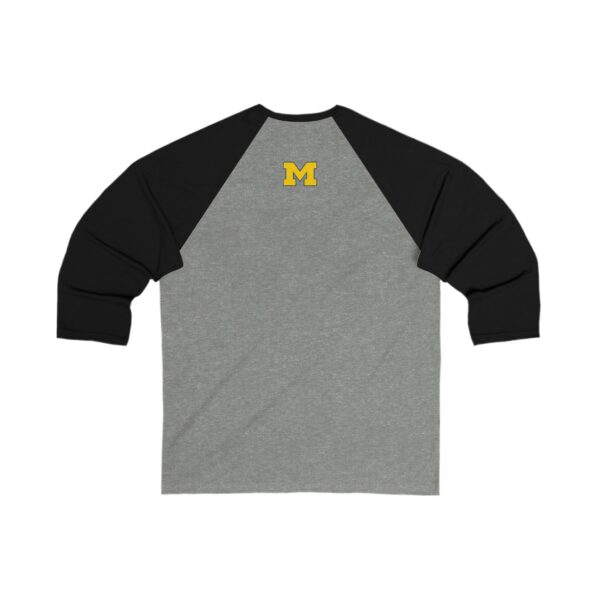 Michigan Wolverines Unisex 3/4 Sleeve Baseball Tee - Image 2