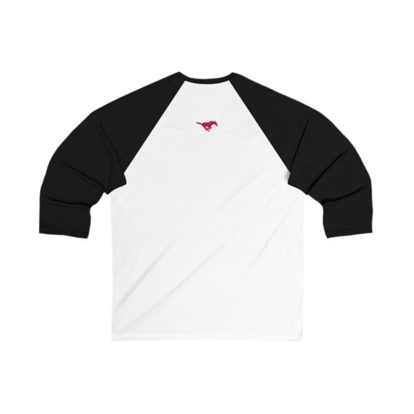 SMU Mustangs Unisex 3/4 Sleeve Baseball Tee - Image 2