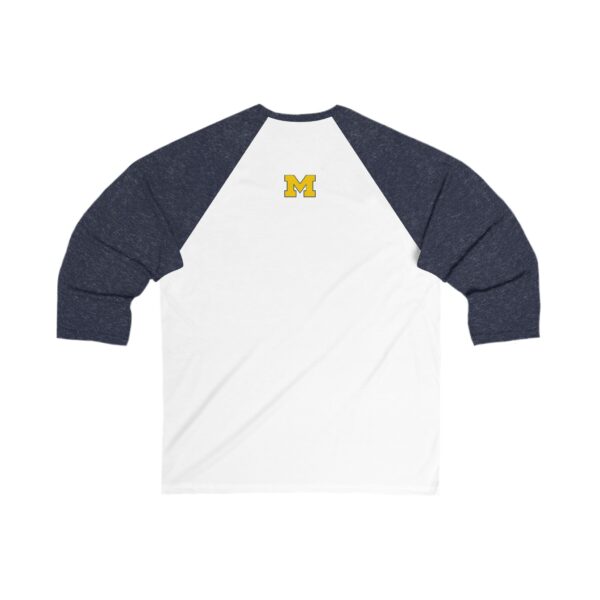 Michigan Wolverines Unisex 3/4 Sleeve Baseball Tee - Image 2