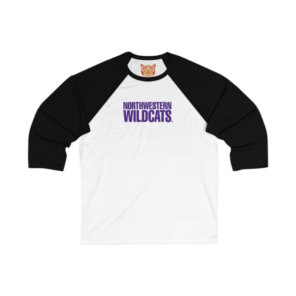 Northwestern Wildcats Unisex 3/4 Sleeve Baseball Tee - Image 3
