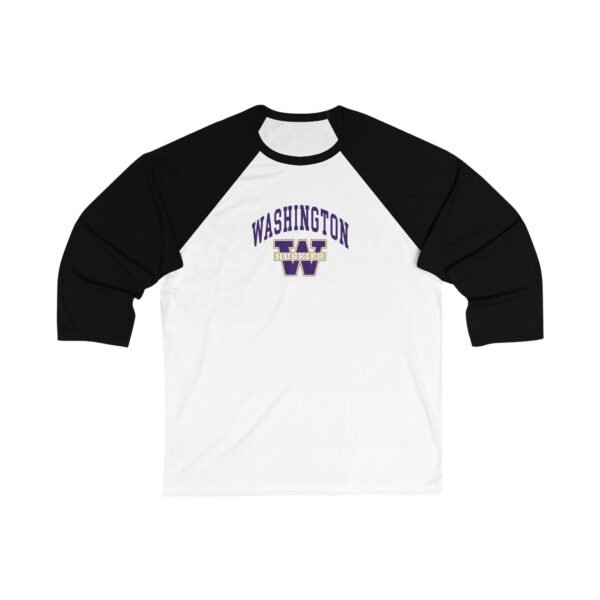 Washington Huskies Unisex 3/4 Sleeve Baseball Tee
