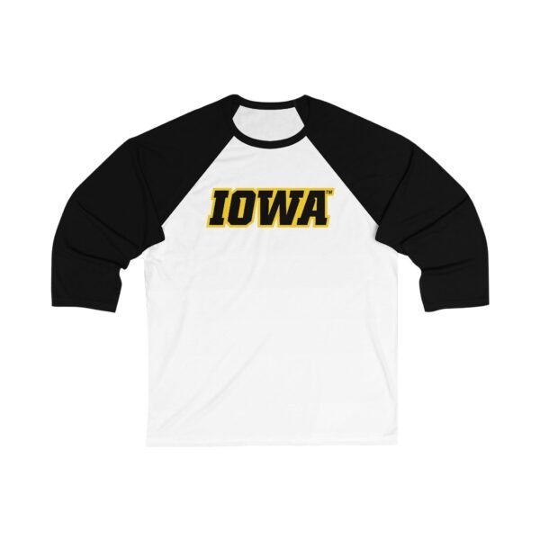 Iowa Hawkeyes Unisex 3/4 Sleeve Baseball Tee - Image 3
