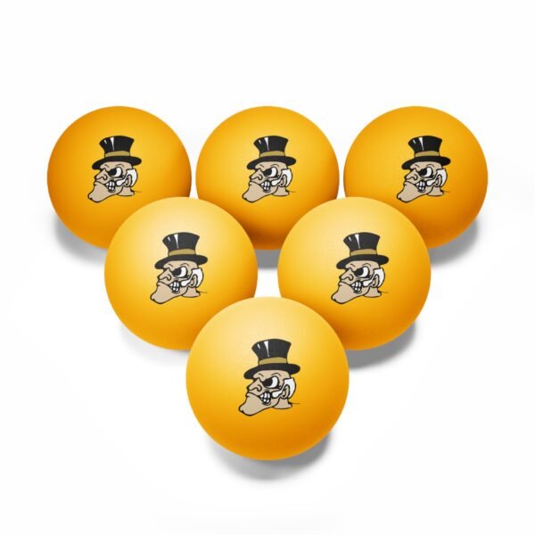 Wake Forest Demon Deacons Ping Pong Balls, 6 pcs - Image 3