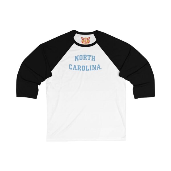 North Carolina Tar Heels Unisex 3/4 Sleeve Baseball Tee - Image 5