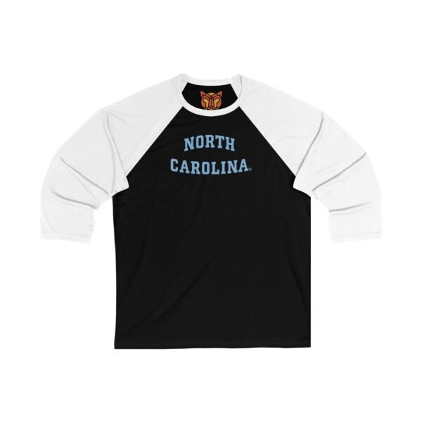 North Carolina Tar Heels Unisex 3/4 Sleeve Baseball Tee - Image 3