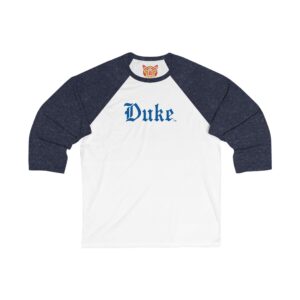 Duke Blue Devils Unisex 3/4 Sleeve Baseball Tee