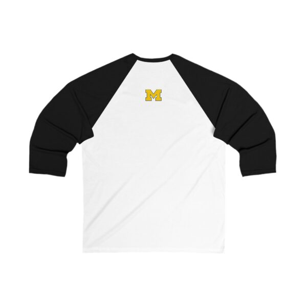 Michigan Wolverines Unisex 3/4 Sleeve Baseball Tee - Image 4