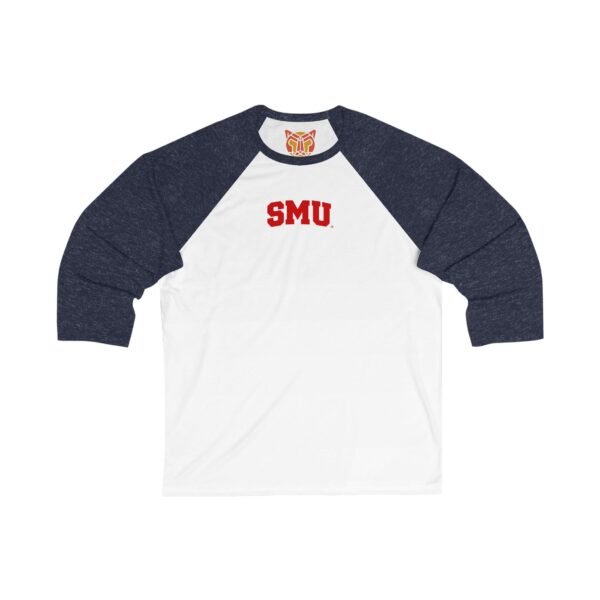 SMU Mustangs Unisex 3/4 Sleeve Baseball Tee - Image 7