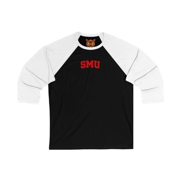 SMU Mustangs Unisex 3/4 Sleeve Baseball Tee - Image 3