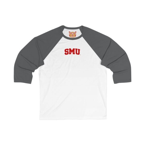 SMU Mustangs Unisex 3/4 Sleeve Baseball Tee - Image 5