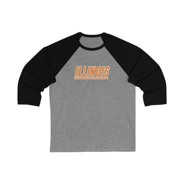Illinois Fighting Illini Unisex 34 Sleeve Baseball Tee - Image 3