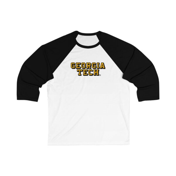 Georgia Tech Yellow Jackets Unisex 3/4 Sleeve Baseball Tee - Image 5