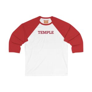 Temple Owls Unisex 3/4 Sleeve Baseball Tee