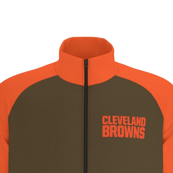 Cleveland Browns Men's Raglan-Sleeve Stand Collar Jacket - Image 6