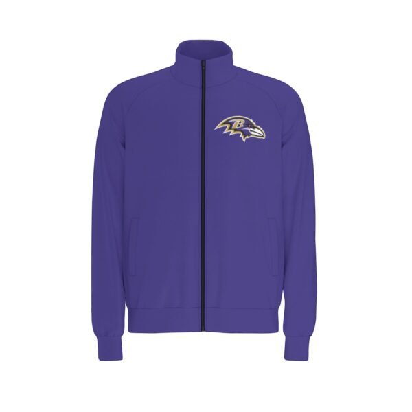 Baltimore Ravens Men's Raglan-Sleeve Stand Collar Jacket - Image 2