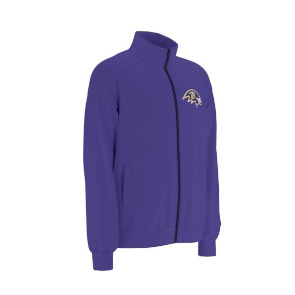 Baltimore Ravens Men's Raglan-Sleeve Stand Collar Jacket - Image 4