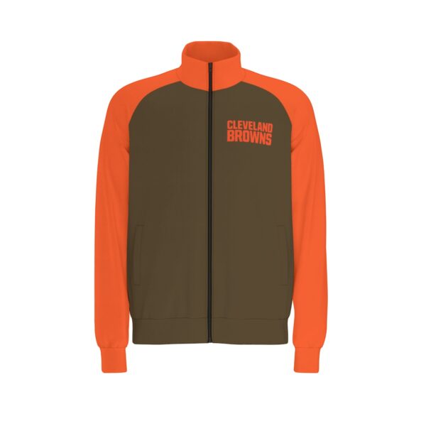 Cleveland Browns Men's Raglan-Sleeve Stand Collar Jacket - Image 2