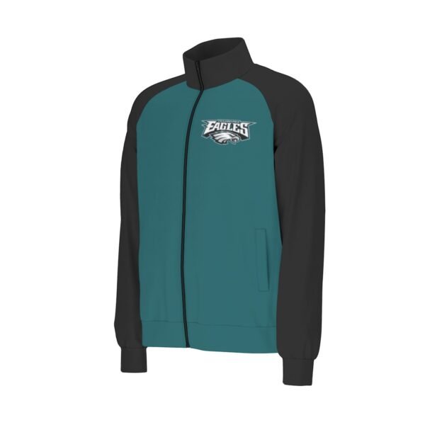 Philadelphia Eagles Men's Raglan-Sleeve Stand Collar Jacket - Image 3