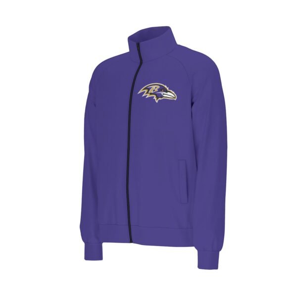 Baltimore Ravens Men's Raglan-Sleeve Stand Collar Jacket - Image 3