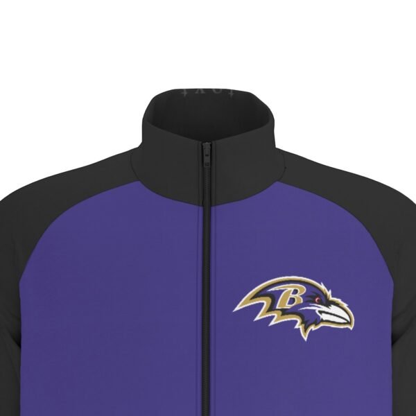 Baltimore Ravens Men's Raglan-Sleeve Stand Collar Jacket - Image 6