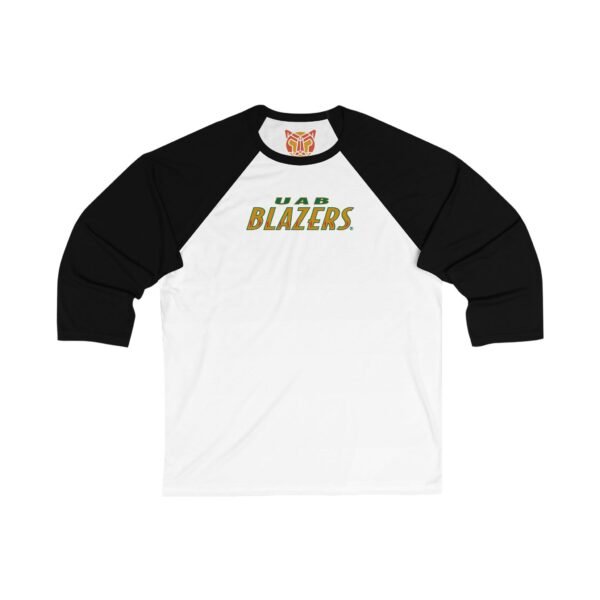 UAB Blazers Unisex 3/4 Sleeve Baseball Tee - Image 3