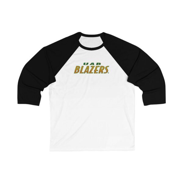 UAB Blazers Unisex 3/4 Sleeve Baseball Tee - Image 5