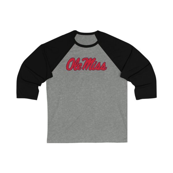 Ole Miss Rebels Unisex 3/4 Sleeve Baseball Tee - Image 3