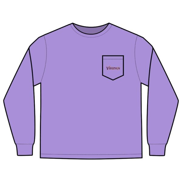Minnesota Vikings Unisex Long Sleeve Pocket T-Shirt - Image 9