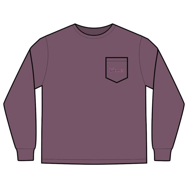 Minnesota Vikings Unisex Long Sleeve Pocket T-Shirt - Image 11