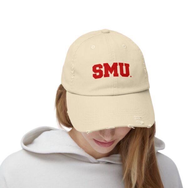 SMU Mustangs Unisex Distressed Cap - Image 4