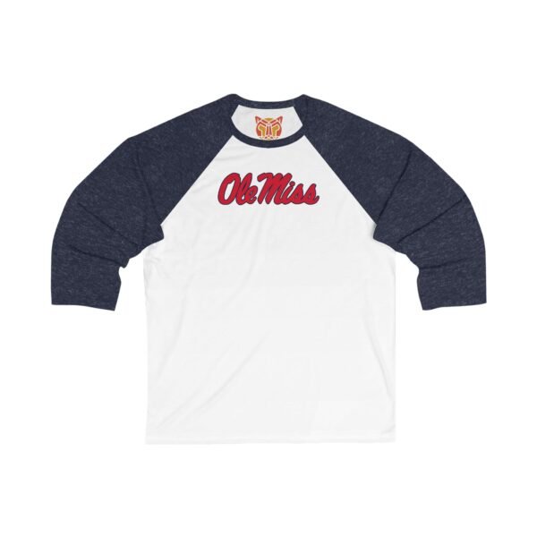 Ole Miss Rebels Unisex 3/4 Sleeve Baseball Tee - Image 3