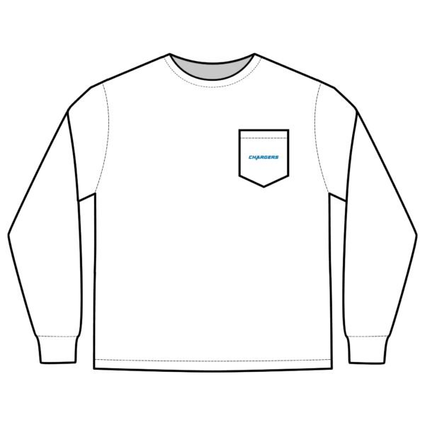 Los Angeles Chargers Unisex Long Sleeve Pocket T-Shirt - Image 3