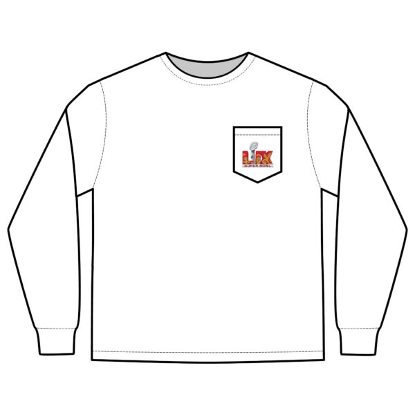 Kansas City Chiefs vs Philadelphia Eagles 2025 Super Bowl LIX Unisex Long Sleeve Pocket T-Shirt - Image 5