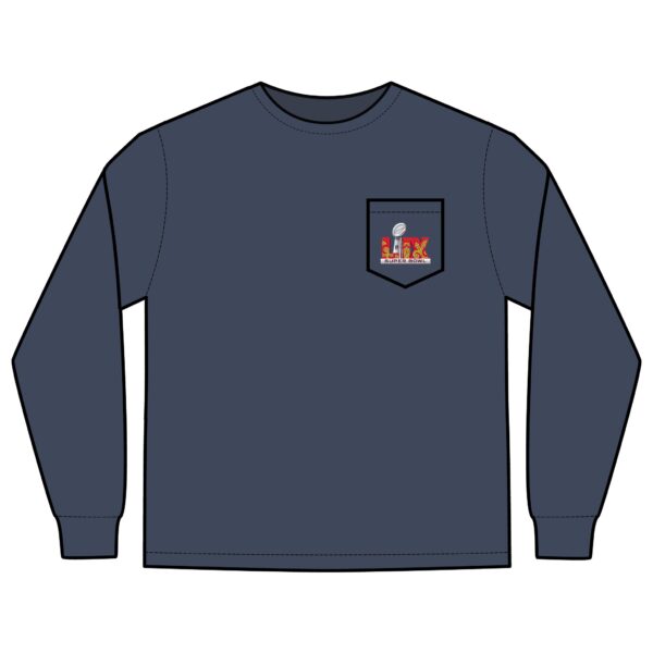 Kansas City Chiefs vs Philadelphia Eagles 2025 Super Bowl LIX Unisex Long Sleeve Pocket T-Shirt - Image 13